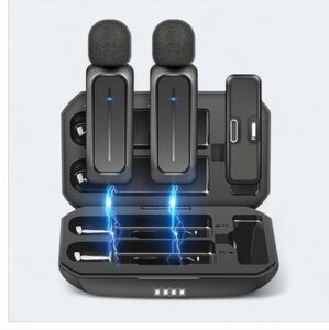 2 Pcs Wireless Lavalier Microphone